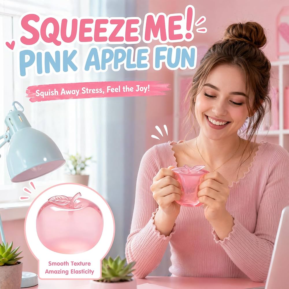 Squishies Pomme, 6cm Squishy Anti-Stress Pomme Rose, Écrasante Anti-Stress en Gel pour Adultes, Fidget Toy Sensoriel pour Soulagement de L AnxiéTé Squishies Pomme, 6cm Squishy Anti-Stress Pomme Rose, Écrasante Anti-Stress en Gel pour Adultes, Fidget Toy Sensoriel pour Soulagement de L AnxiéTé