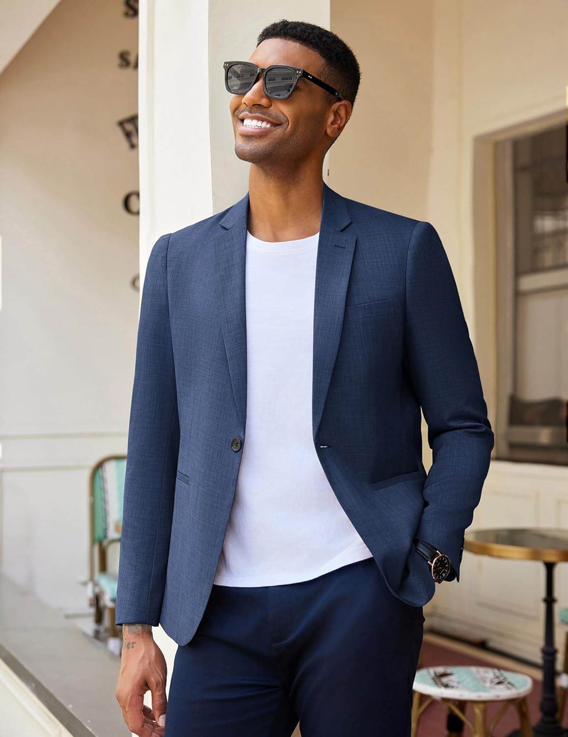 COOFANDY Men's Casual Blazer Slim Fit Lightweight Sport Coat One Button Suit Jacket - Image 2