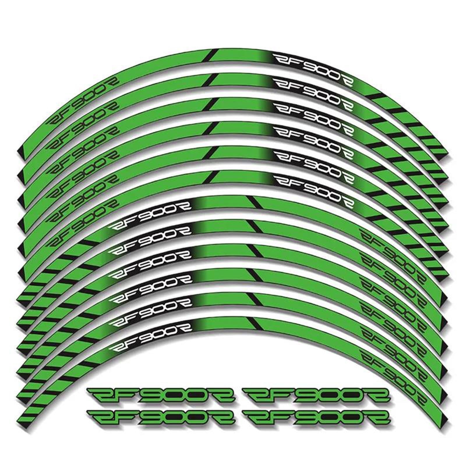 Ntpjk Green Sticker Part Motorcycle Wheel Ring Sticker Waterproof Reflective For Suzuki Rf900r Rim Hub Stripe(Green)