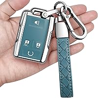 Vista 11 de Sindeda funda para llavero de Chevy con llavero, protección completa, carcasa de llave suave, Blanco, 4 botones