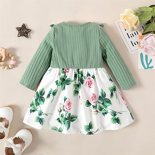 Miniatura 2 de PATPAT Baby Girl Dress Infant Girls Long Sleeve Baby Fall Winter Dress