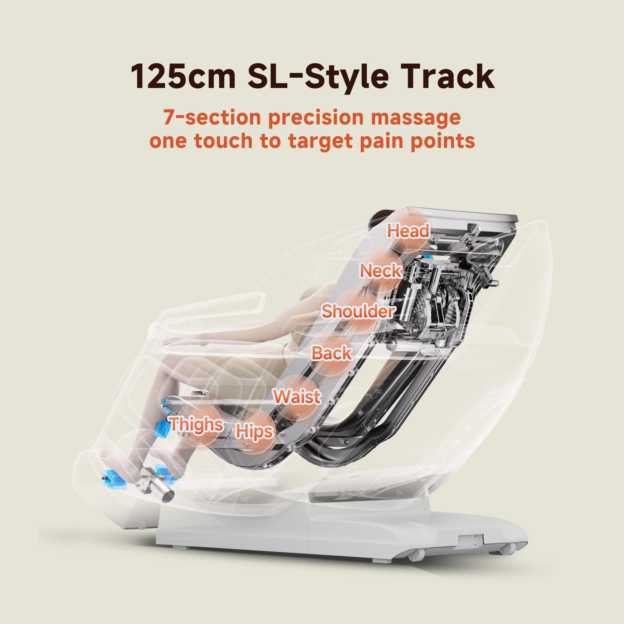 ROTAI 4D Massagesessel, SL-Track Ganzkörpermassage mit Bodyscan, Zero Gravity, Luftkissenmassage, Heizung, Bluetooth, Luxus Wellness Sessel für Zuhause–Schwarz