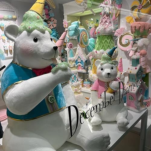 Miniatura 3 de December Diamonds Snow Cream Shoppe - Mesa de bola rosa de 10 pulgadas, decoración navideña