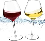 MICHLEY Floating Wine Glasses for Pool, Modern Red Wine Glasses Set of 6(15oz), Reusable Tritan Plastic Goblet,Shatterproof White Wine Cups for Outdoor