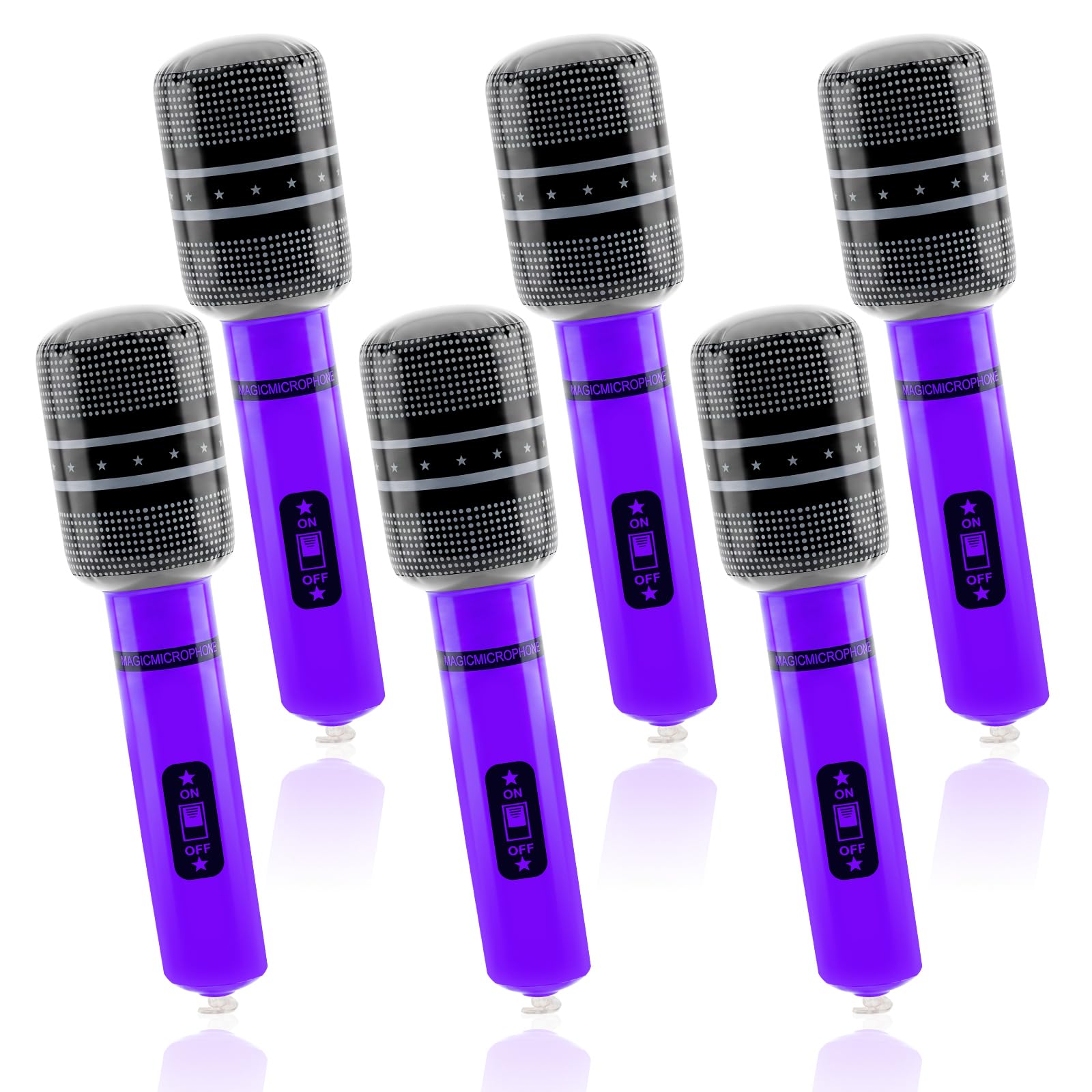 Photo 1 of Lazynko Inflatable Microphones - 6 Pcs, Purple