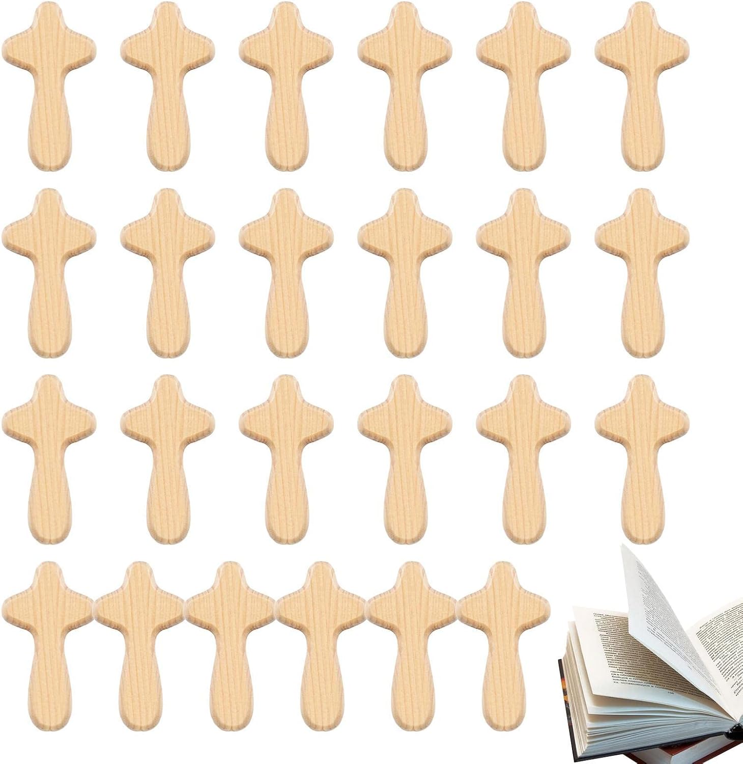 Rianpesn Small Wooden Crosses in Bulk, Wooden Clinging Cross Portable