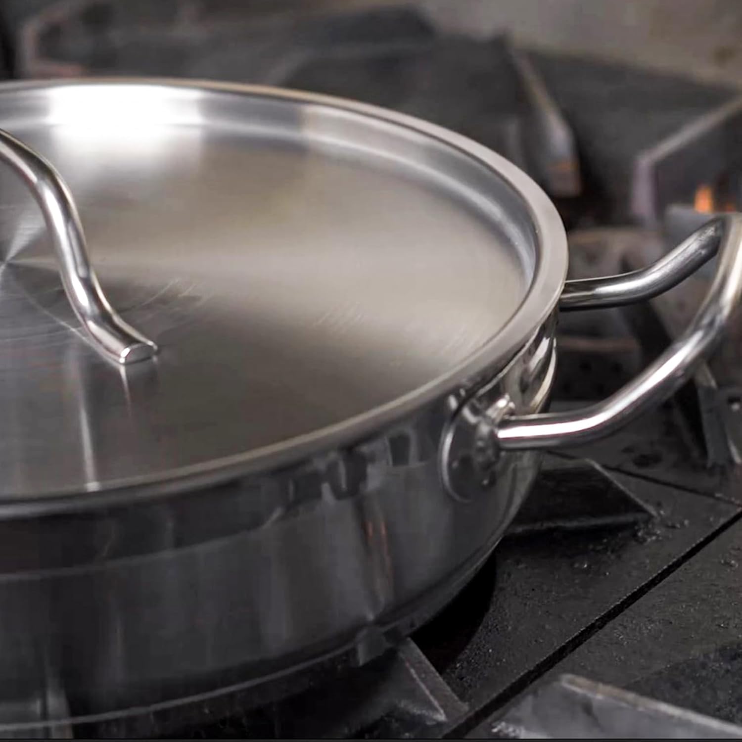 Stainless Steel Cookware Set, 2 Sauciers, 3-Quart Saute, 10-Quart Brazier, 2 Frying Skillets, 8-Quart Stockpot, Induction Cookware Set (12 Pieces)