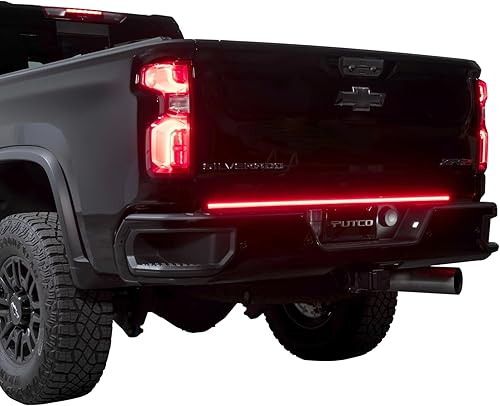 Putco Barra de luz LED de hoja de 60 pulgadas para portón trasero, LED rojoámbarblanco y arnés de conexión rápida Plug-N-Play, compatible con Chevy