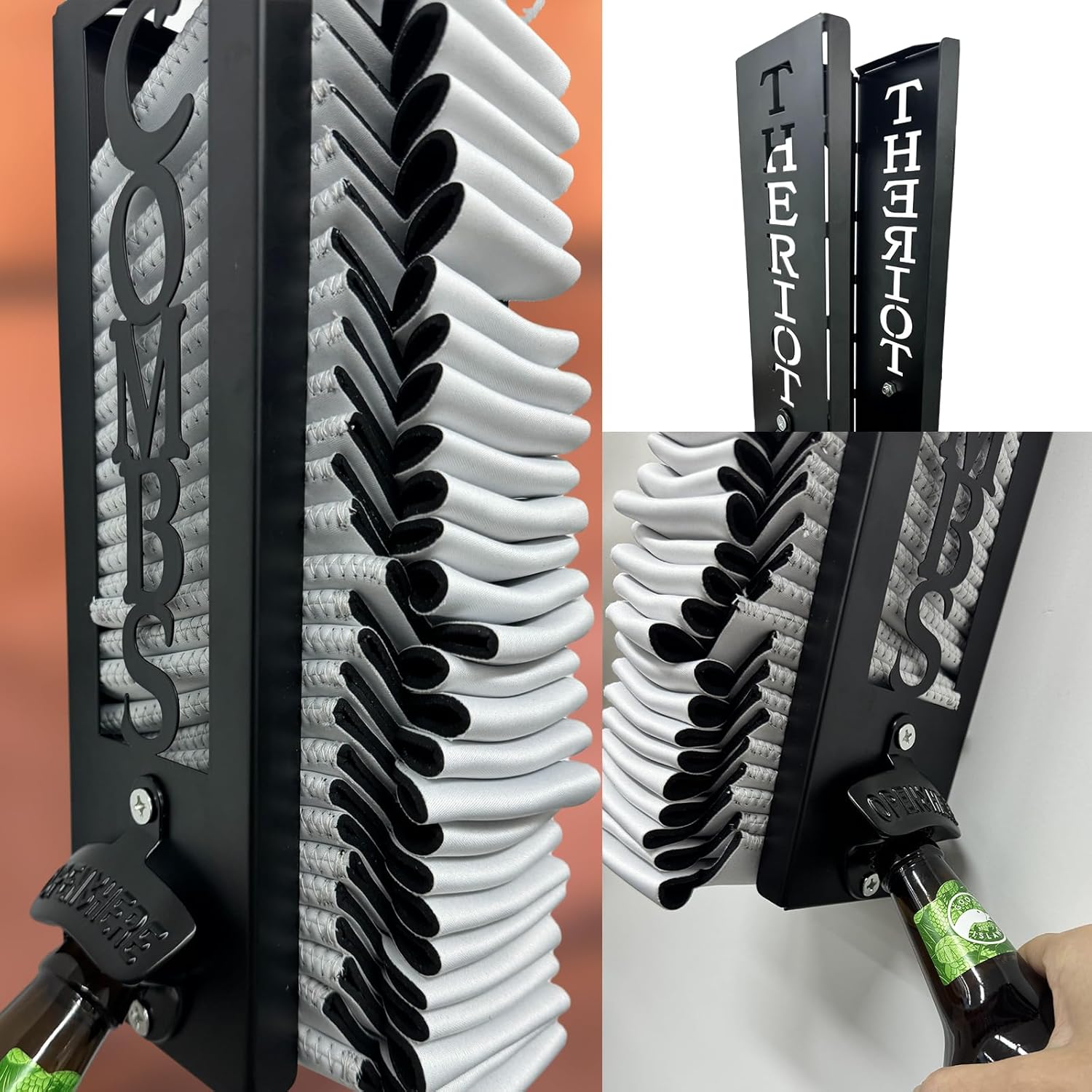 Personalized Wall Mounted Can Cooler Holder Custom Can Cooler Holder with Bottle Opener Customized 2 in 1 Metal Cooler Dispenser with Photo Text Cool Stuff Gift for Beer Drinker -Style2