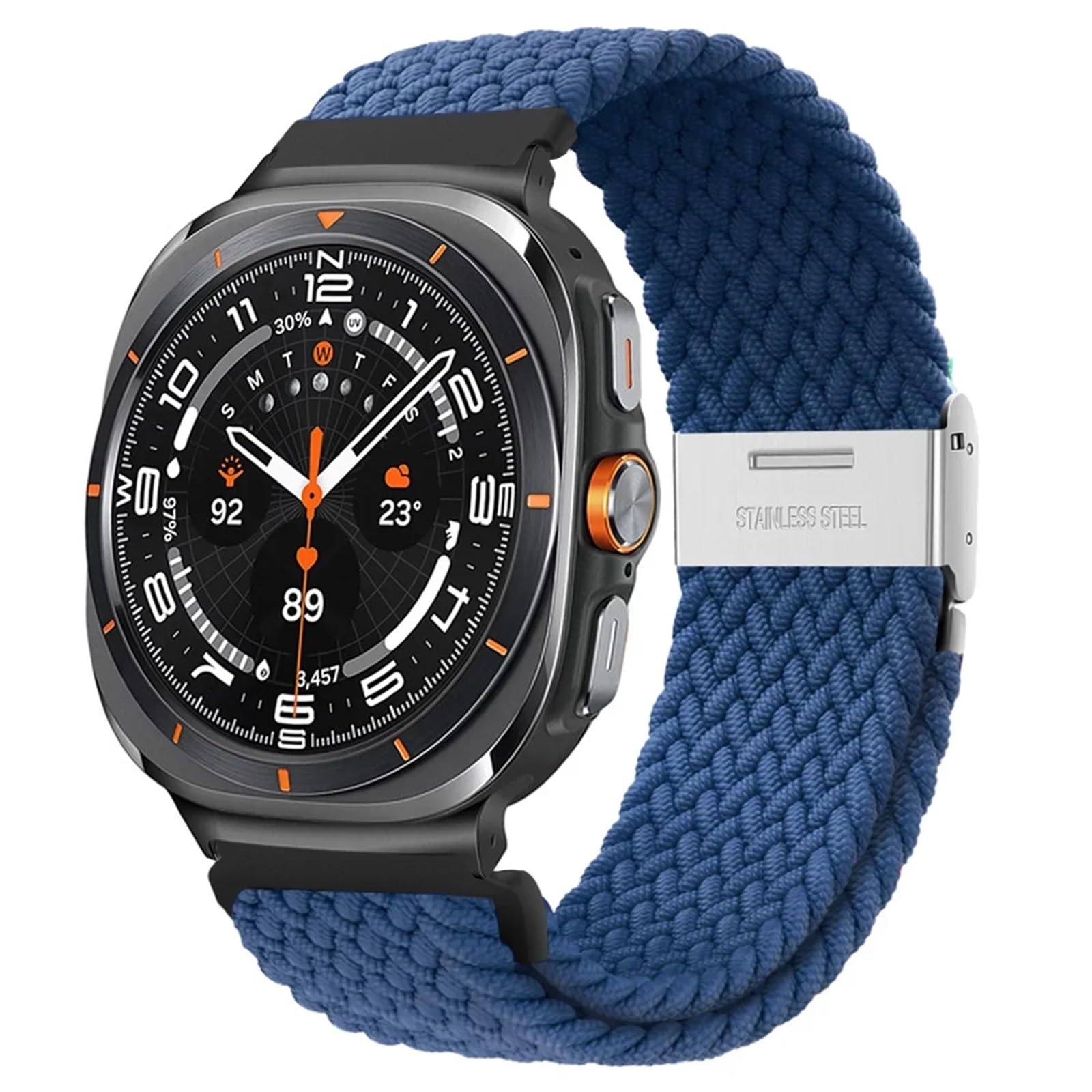 Bracelet de montre pour Galaxy Watch Ultra 47mm en nylon tressé premium ajustable - 8