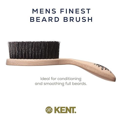 Miniatura 3 de Kent BRD5 - Cepillo para barba y bigote para hombre, mezcla de crin de caballo y nailon para dar forma y aseo impecables, mango de madera ergonómico