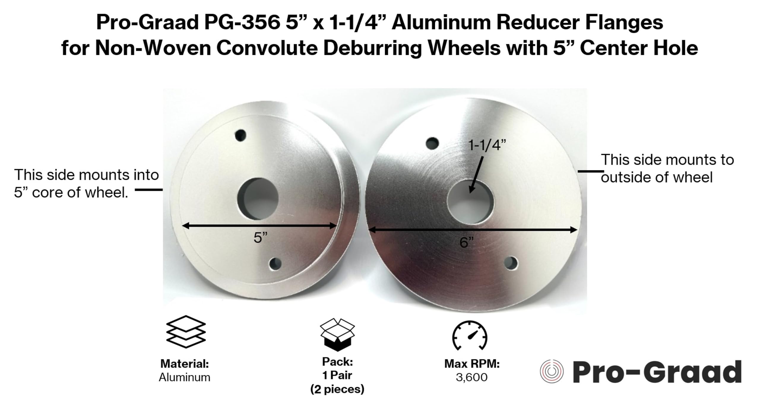 Pro-Graad PG-356 Aluminum Wheel Reducer Flanges