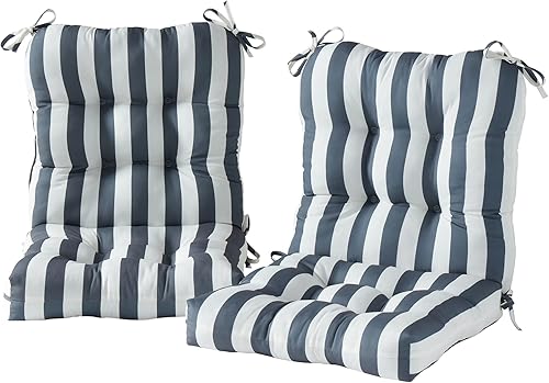South Pine Porch - Juego de 2 cojines para silla de asiento y respaldo para exteriores, color gris