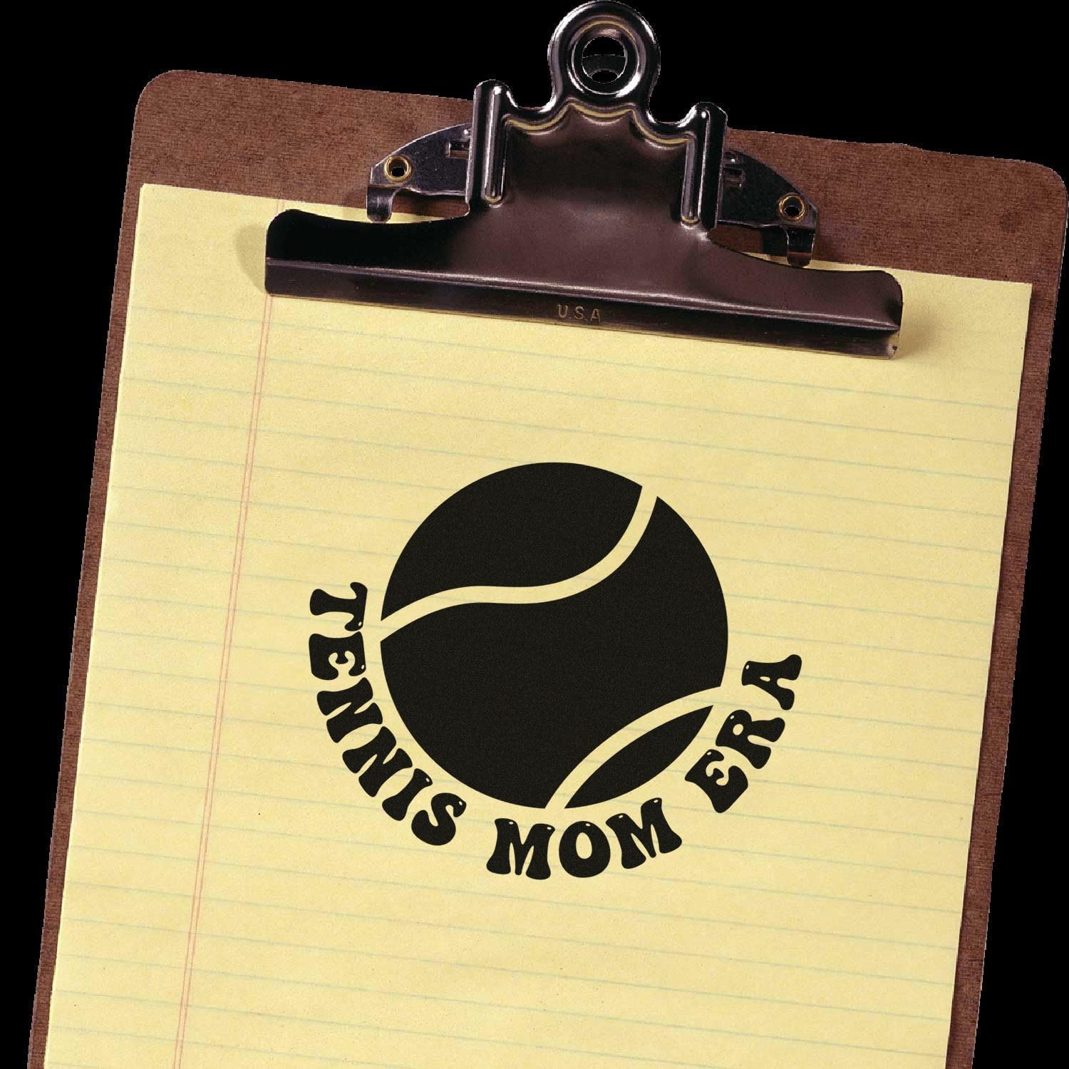 Personalized Tennis Mom Spirit Gift Craft Supplies Ink Stamp | Standard 1-5/8" Square Wood Handle Professional Grade for Scrapbooking, Card Making, Invitations & Crafts Ideal Fans