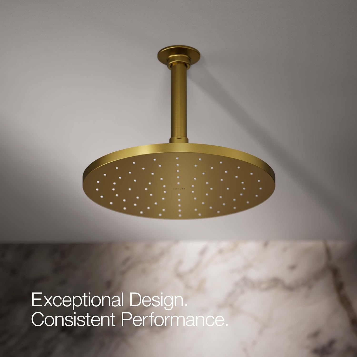 Kohler 13689-2MB Contemporary Round 10" single-function rainhead, 2.5 gpm, Vibrant Brushed Moderne Brass