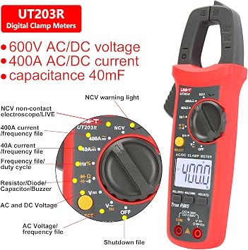 Unit UT-203+ 600V 400A AC/DC Dijtal Pensampermetre