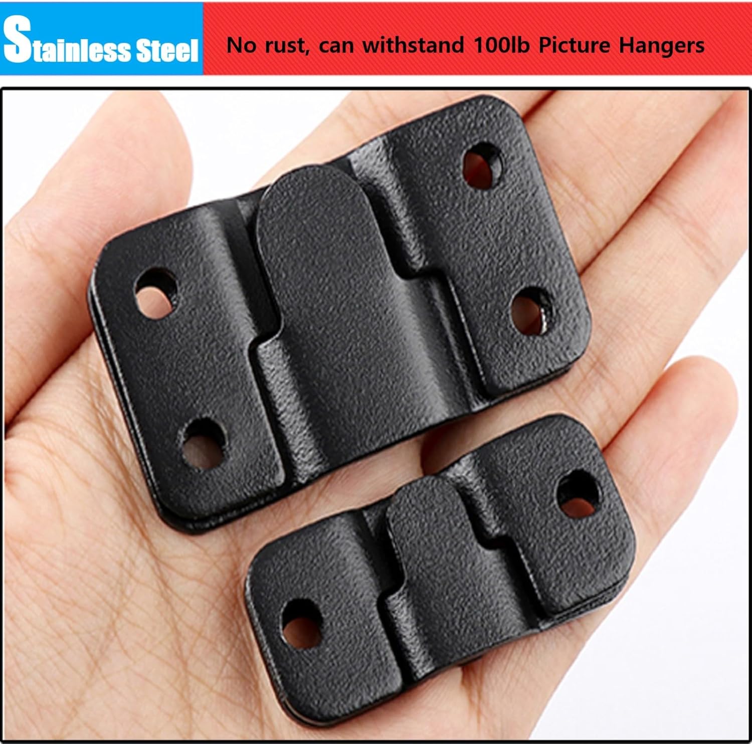 Mirror Hanging Kit Metal Mirror Holder Clip,Steel Frameless Mirror Anchors Hardware for Wall,Heavy Duty Frameless Mirror Mounting Hardware and Screw,Billboards (Black, B0D1G8W8RW)