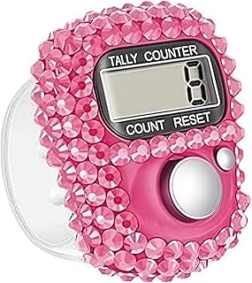 Pink Electronic Finger Tally Counter Clicker Counter,Convenient Portable Digital Display Tally Counter, Digital Tally Counter with LCD Display, Portable Hand Counter for Sports, Golf, Counting