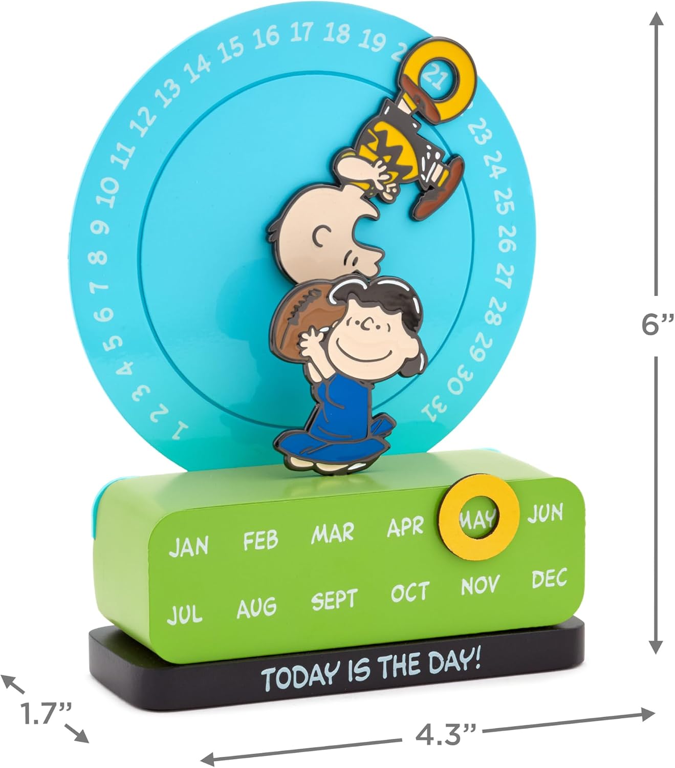 Hallmark Peanuts Magnetic Perpetual Calendar (Charlie Brown and Lucy) Gift for Boss, Grads, Fans