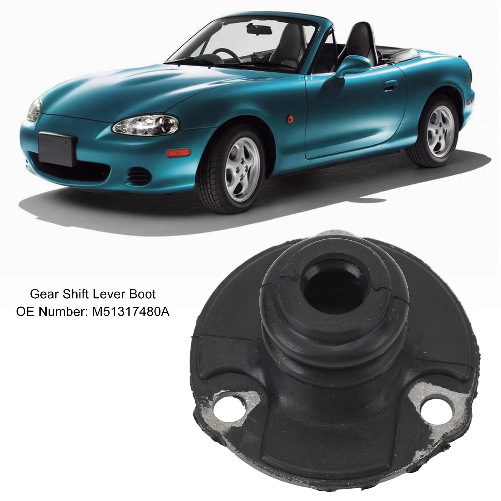 Lybunair High Performance Gear Lever Shifter Boot, M51317480A, Rubber Dust Boot Insulator, Easy to Install Replacement for MX5 MK1 MK2, Ideal for Series from 1989 to 2005