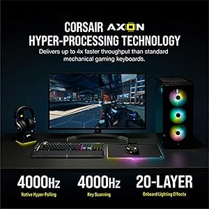 Corsair K100 RGB Mechanical Gaming Keyboard - Cherry MX Speed RGB Silver Keyswitches - PBT Double-Shot Keycaps - Elgato Stream Deck and iCUE Compatible - QWERTY NA Layout - Black