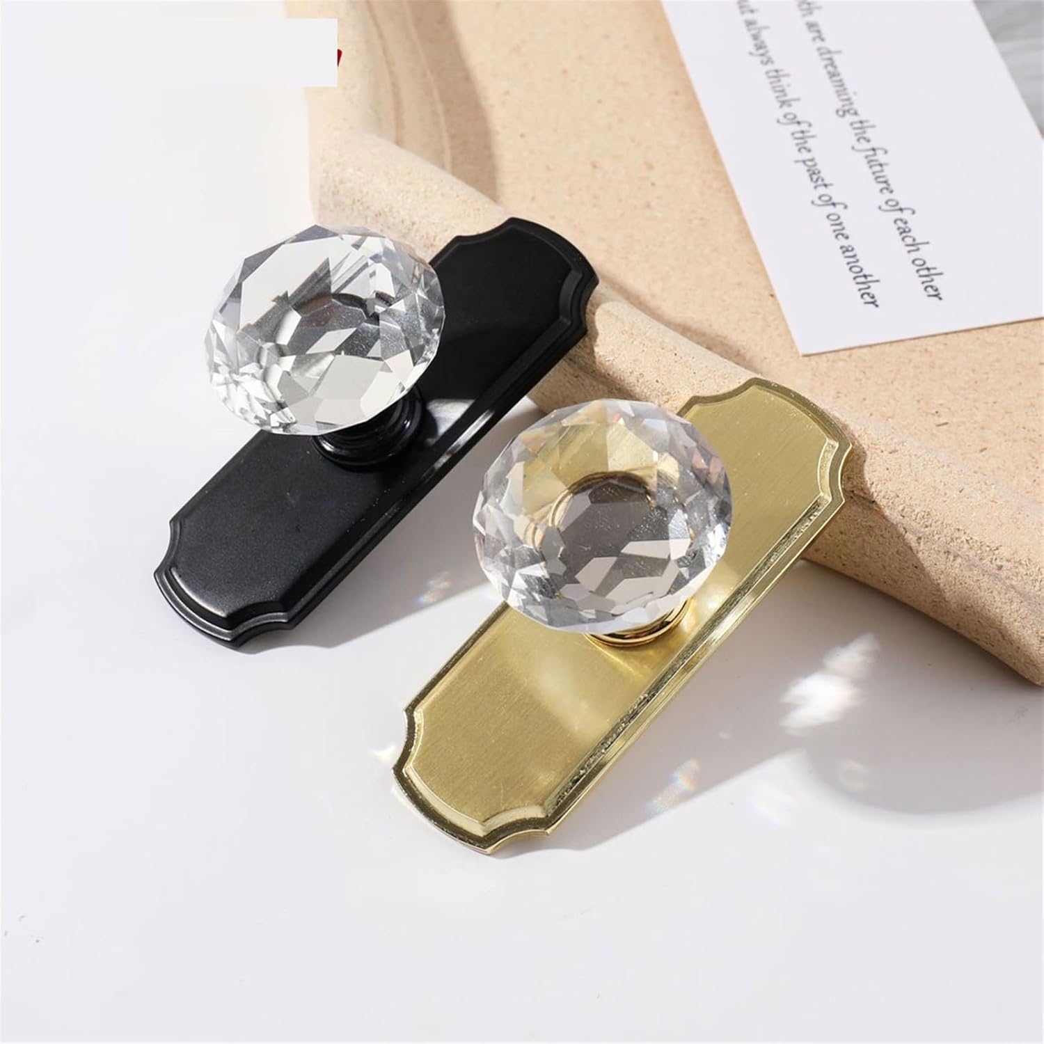 Crystal Cabinet Handles Wardrobe Shoebox Handle Closet Door Drawer Knobs Pulls Furniture Pullers 1Pcs (Color : Crystal and Black)