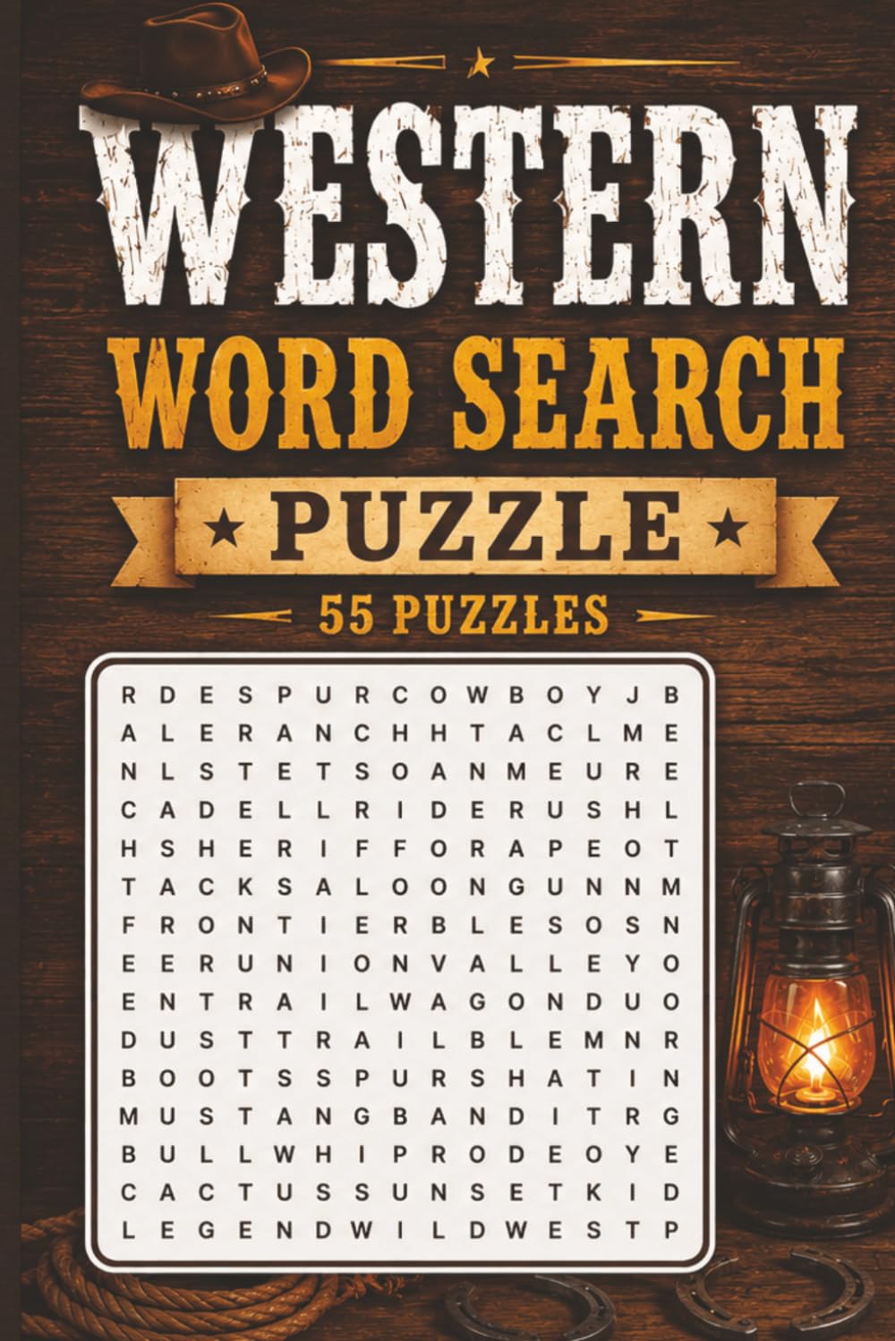 Western Word Search Puzzle: 55 Puzzles Word Search about Western and More | 6x9 inches, 110 pages | Gift for Western & Cowboys Lover