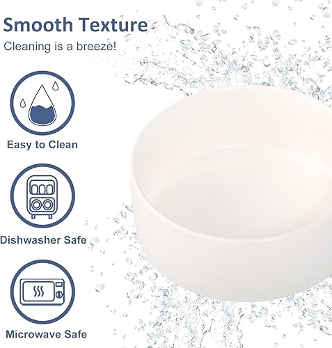 Miniatura 5 de Plato de cerámica para perros y gatos, cuenco pequeño de alimentación para gatos y cachorros, apto para microondas y lavavajillas, 16.23 onzas, 16.2