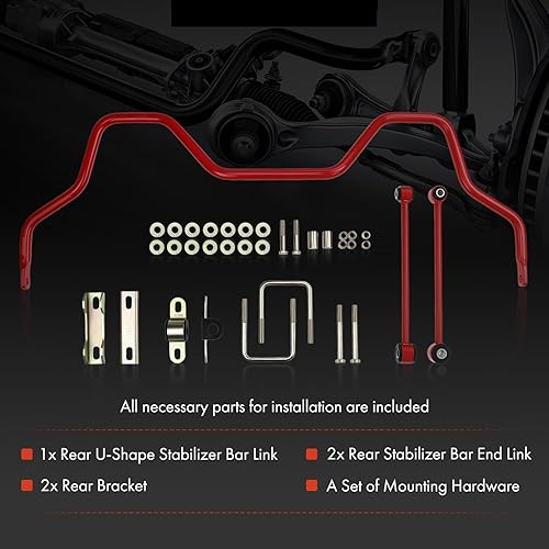 Miniatura 4 de Kit de enlace de barra estabilizadora trasera A-Premium Kit de barra estabilizadora trasera, con enlace de barra estabilizadora y soporte y hardware