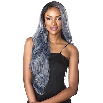 Sensationnel Synthetic Empress Edge Deep Part Lace Front Wig - CLARISSA (T2/METALLICBLUE)