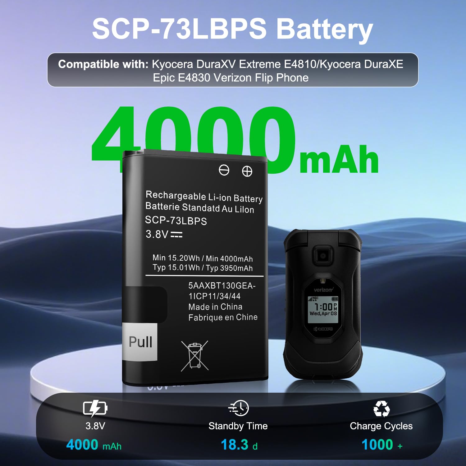 Amazon.com: LCLEBM [4000mAh SCP-73LBPS Battery, New Upgrade High