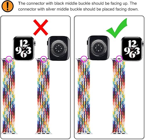 Miniatura 5 de Proworthy Correa elástica de nylon trenzada Solo Loop, compatible con correas de Apple Watch de 1.496 pulgadas, 1.575 pulgadas, 1.614 pulgadas,