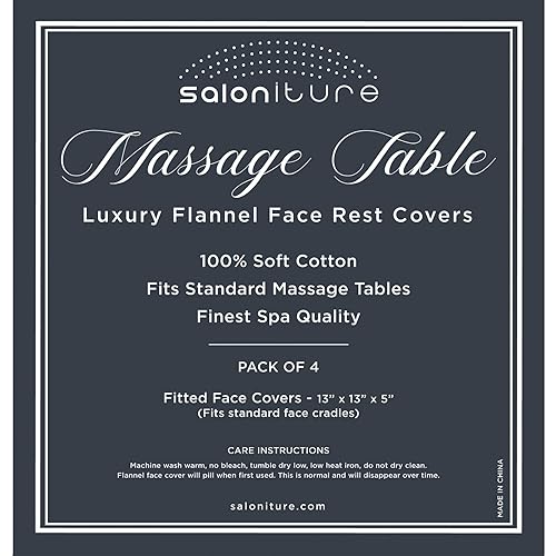 Miniatura 4 de Saloniture Paquete de 4 fundas para cuna de franela 100% algodón de alta calidad, funda de cuna de algodón suave para mesa de masaje, color blanco