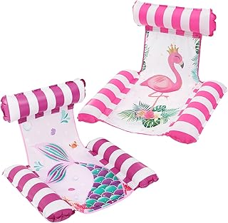 Water Hammock Lounger - 2 Packs Pool Float for Adults Inflatable Swimming Pool Hammock Floaties Multi-Purpose Pool Floating Lounge Bed for Summer Outdoor Pool Beach Lake