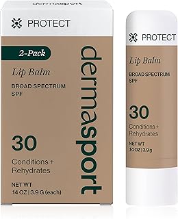 Dermasport SPF 30 Lip Balm 2 Pack – Hydrating SPF Lip Balm for Dry, Chapped Lips – National Ski Patrol Partner – Water & Sweat Resistant for Men & Women