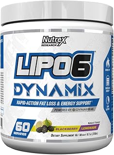 Nutrex Research Lipo 6 Dynamix | Rapid Action Fat Loss & Energy Support, Dynamine, Choline, Huperzine, Theanine, Caffeine Citrate | BlackBerry Lemonade | 60 Servings