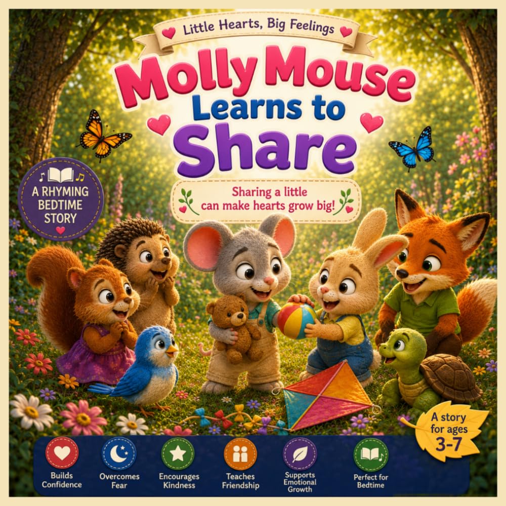 Molly Mouse Learns to Share: A Rhyming Bedtime Story About Sharing, Generosity, and Friendship for Kids Ages 3–7 (Little Hearts, Big Feelings)