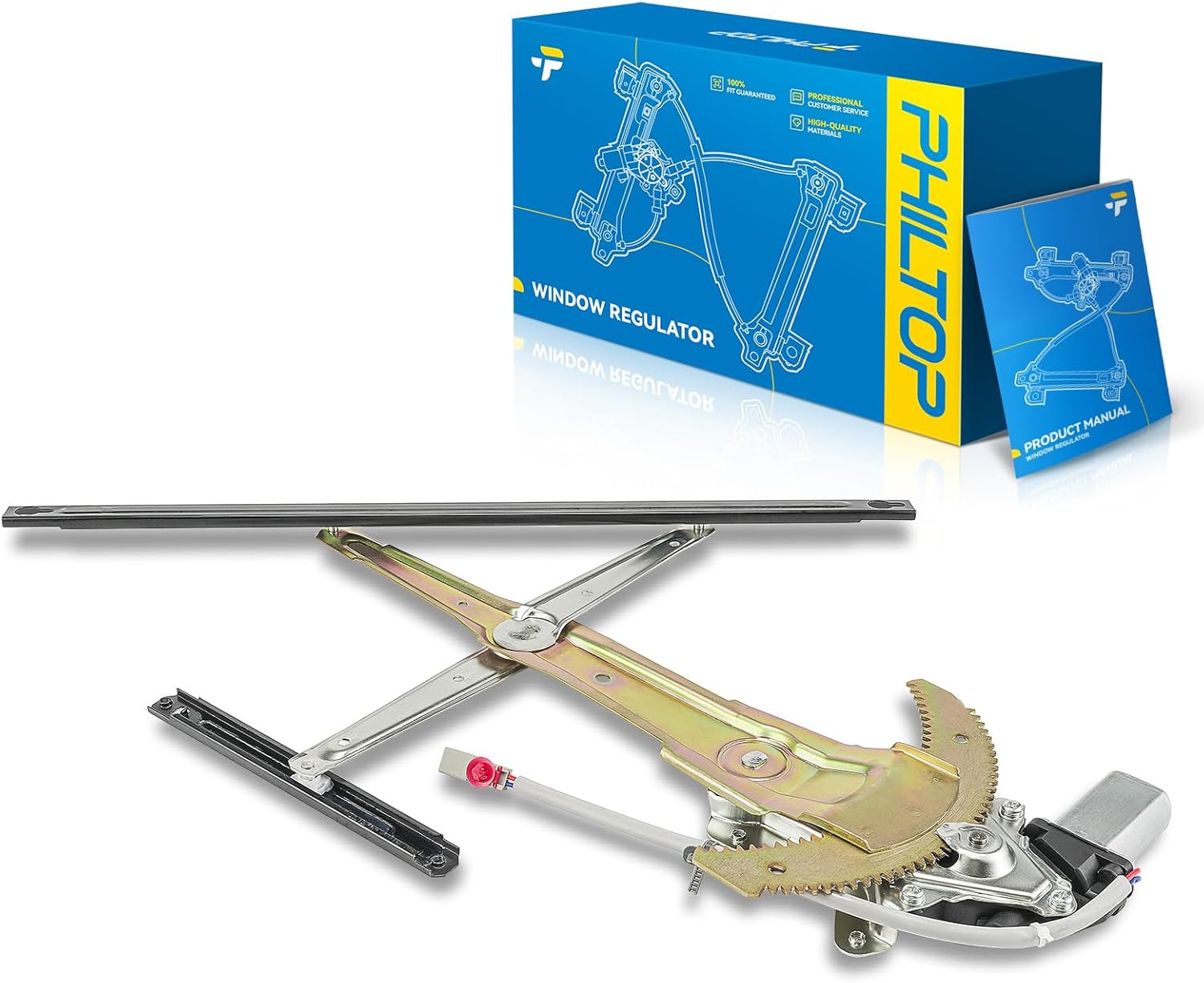 PHILTOP 741-951 Front Right Passenger Side Power Window Regulator with Motor Compatible with Honda CR-V 1997-2001