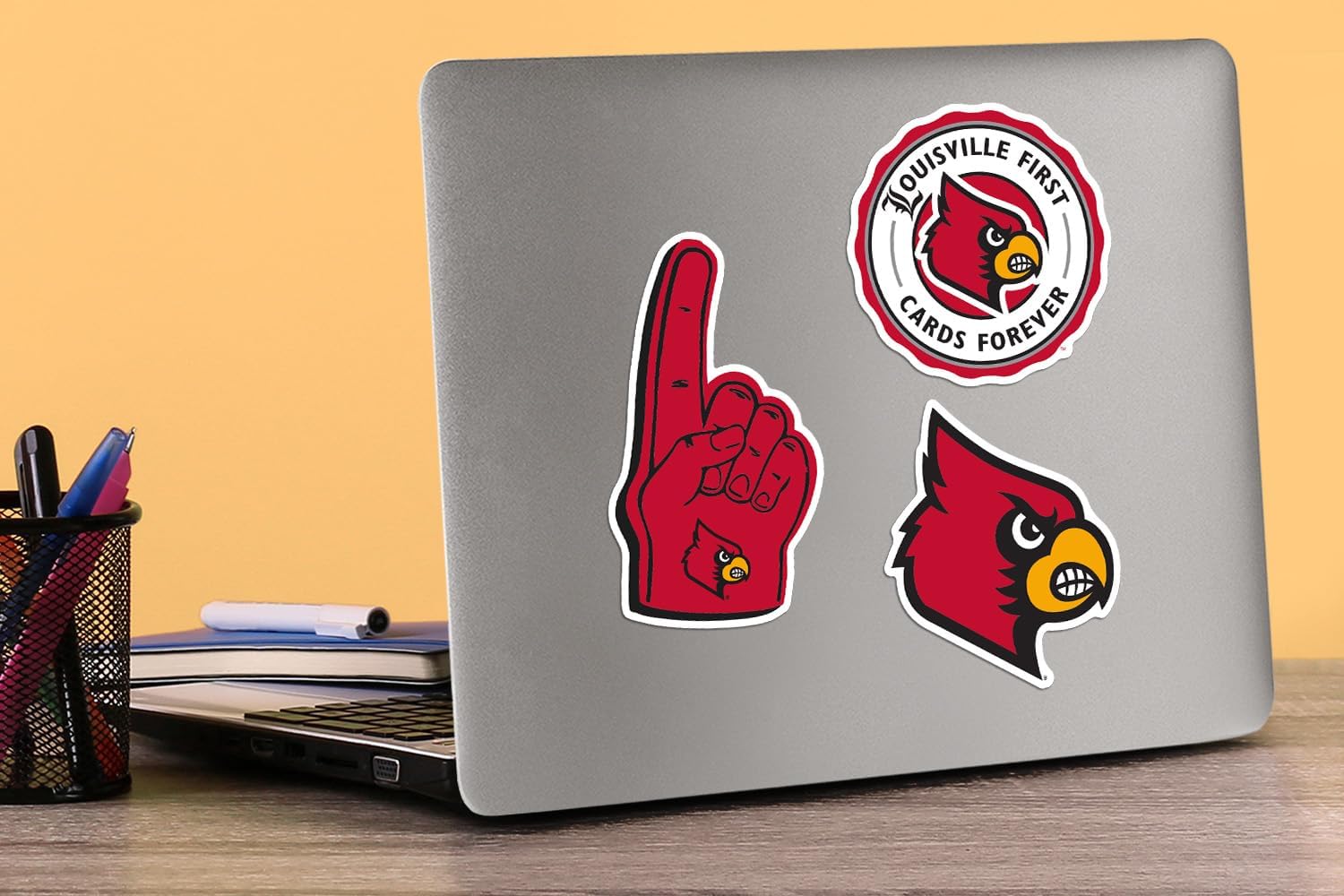 University of Louisville 9ct Vinyl Large Deluxe Stickers Variety Pack - Laptop, Water Bottle, Scrapbooking, Tablet, Skateboard, Indoor/Outdoor - Set of 9 - Image 4