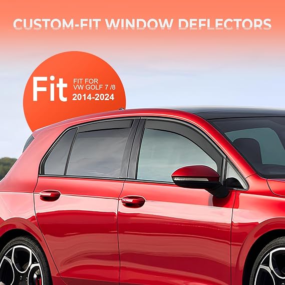 Wind Deflectors Rain Guards Fit for VW Golf MK7 MK8 2014-2024