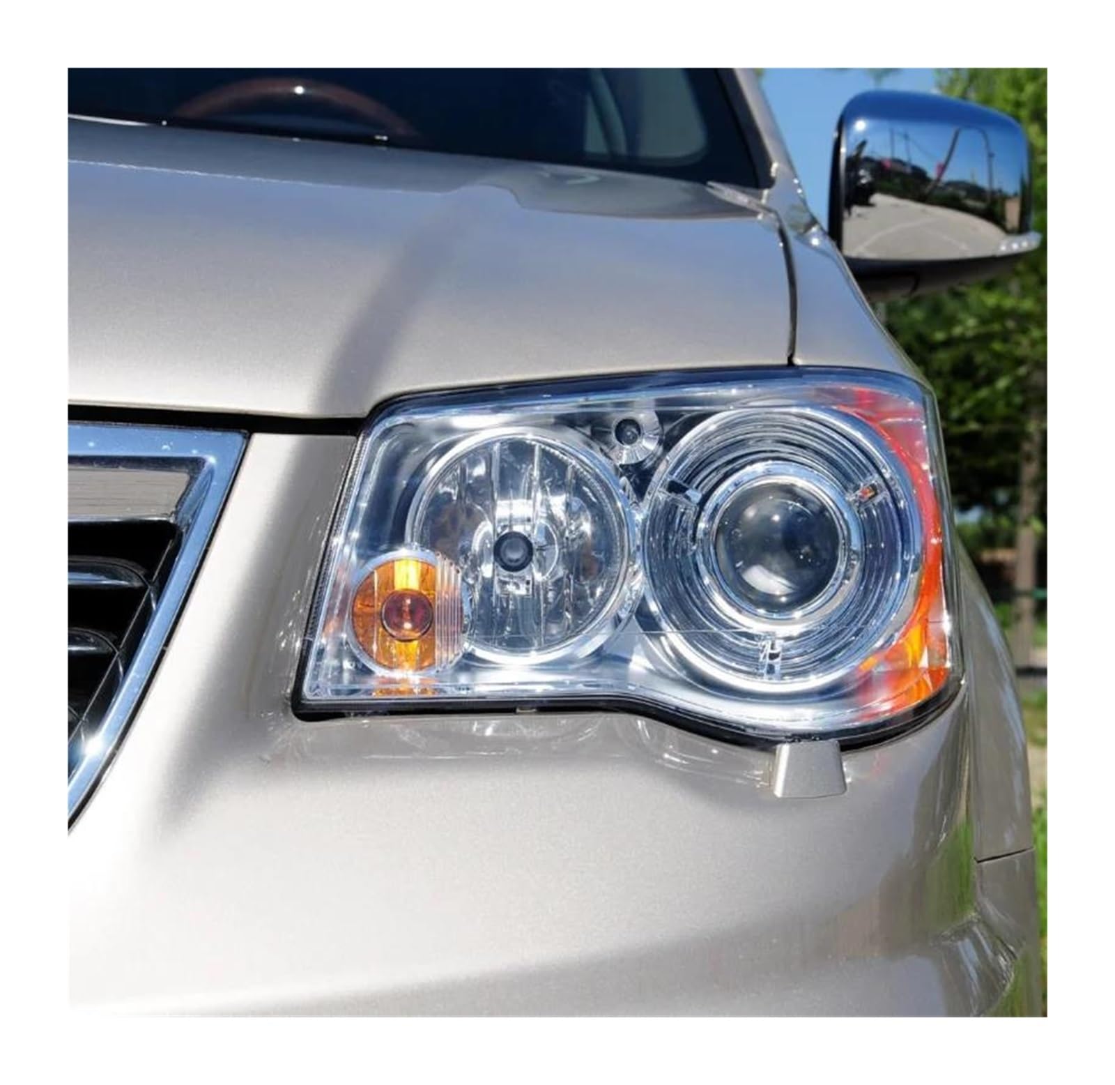 Generico Copertura Per Fari Auto Fari Lente Borsette Faro Copertura Paralume Lampada In Vetro Ombra Per Chrysler Per Grand Per Voyager 2011-2015 Copertura Lenti Faro(Left side)
