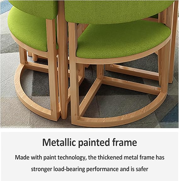 Modern Round Dining Table Set For 4, Conference Room Table Set With Chairs, Casual Coffee Table Set, Negotiation Table And Chair, Breakfast Table For Kitchen Office Living Room Apartment(Light gray)