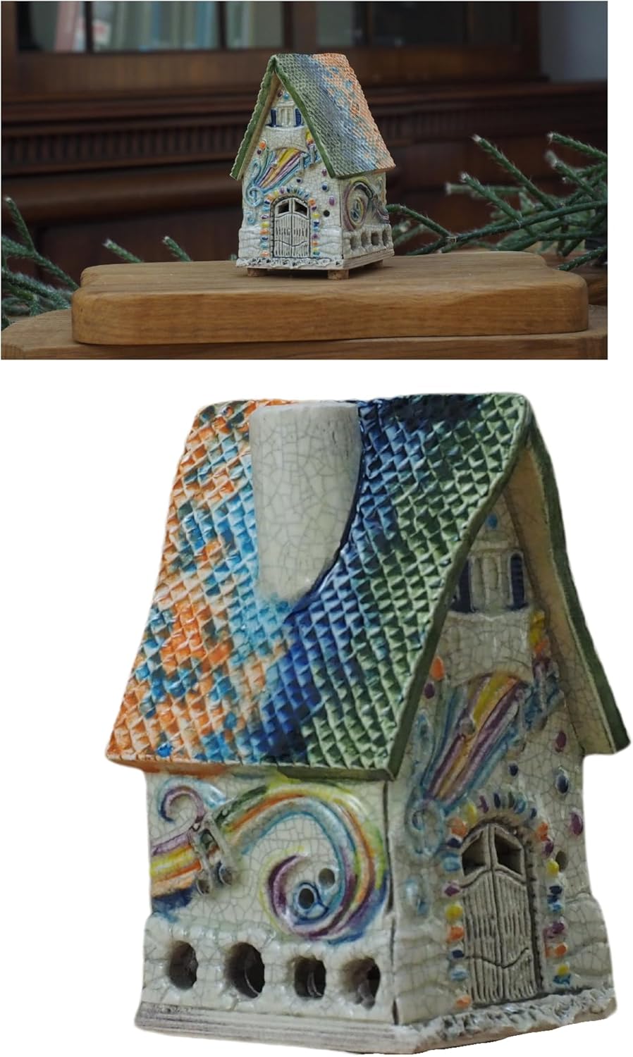 Village Ceramic Collection, Handmade Collectible Music Fairy House