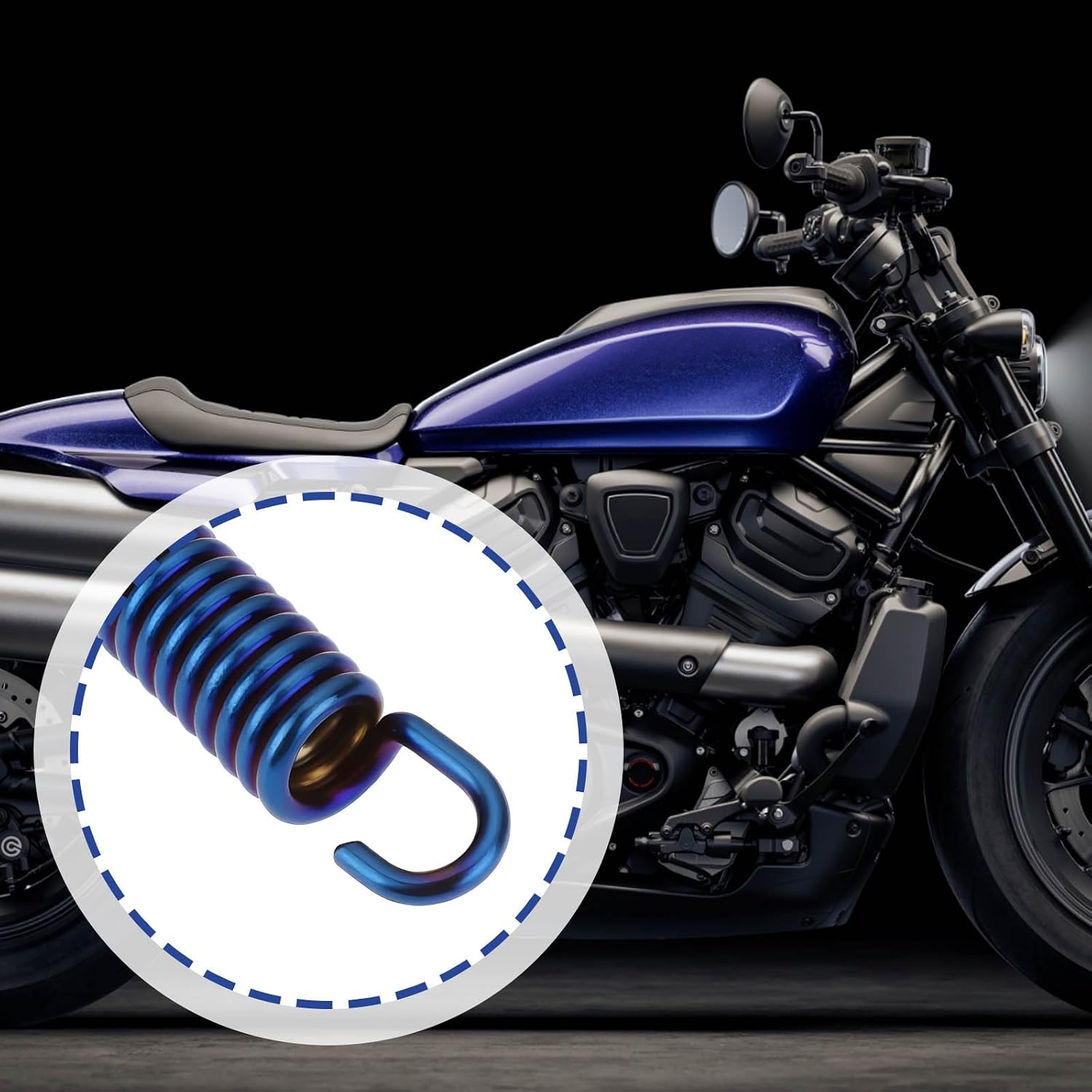 4pcs 75mm Motorcycle Exhaust Springs Stainless Steel for Motorcycles Off-Road Vehicles Blue