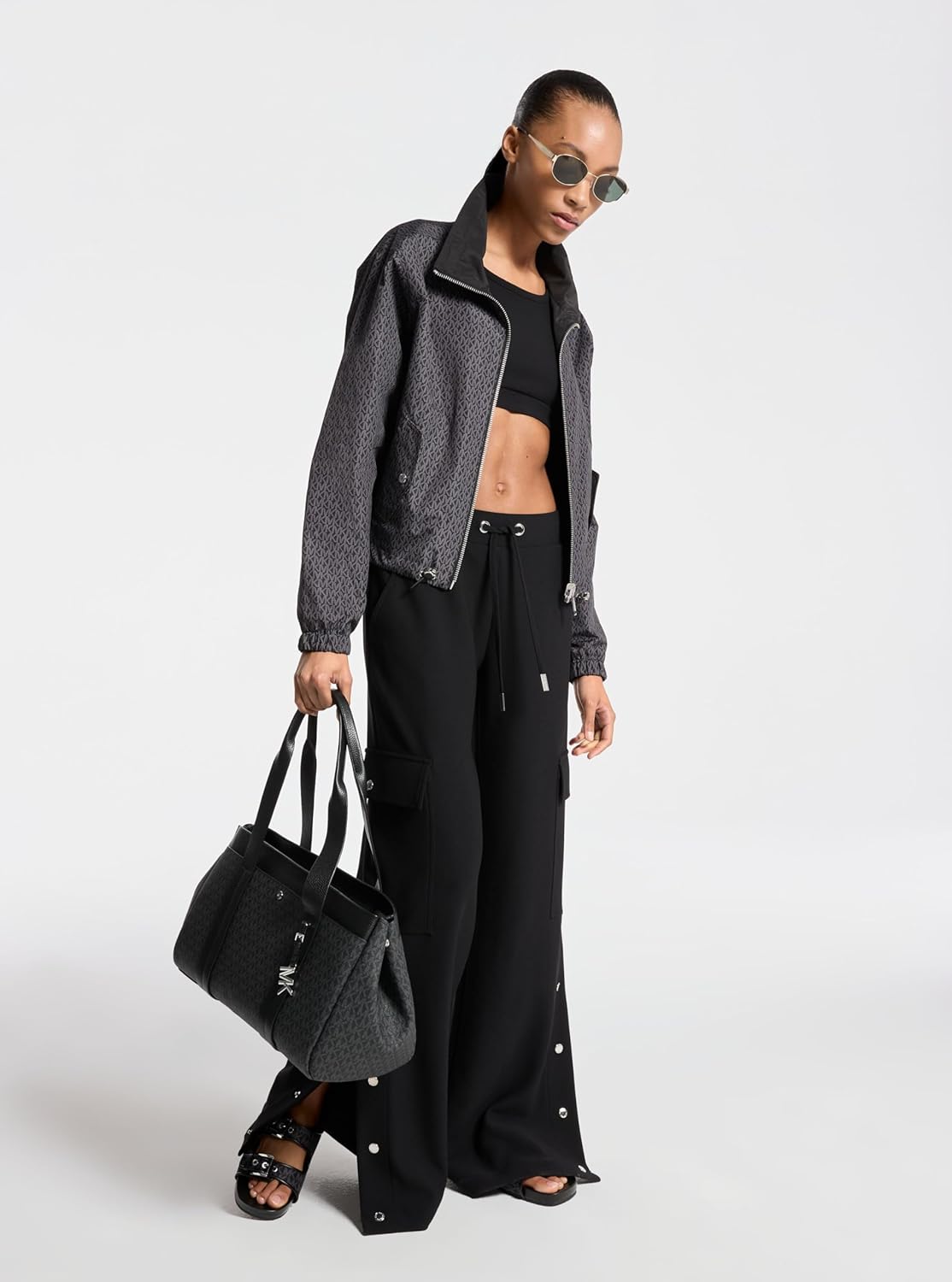 Michael Kors Women's Reversible Mk Logo Jacket