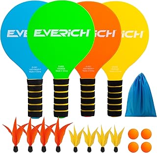 EVERICH TOY Paddle Ball Set – Indoor & Outdoor Racket Game for Kids, Tee...