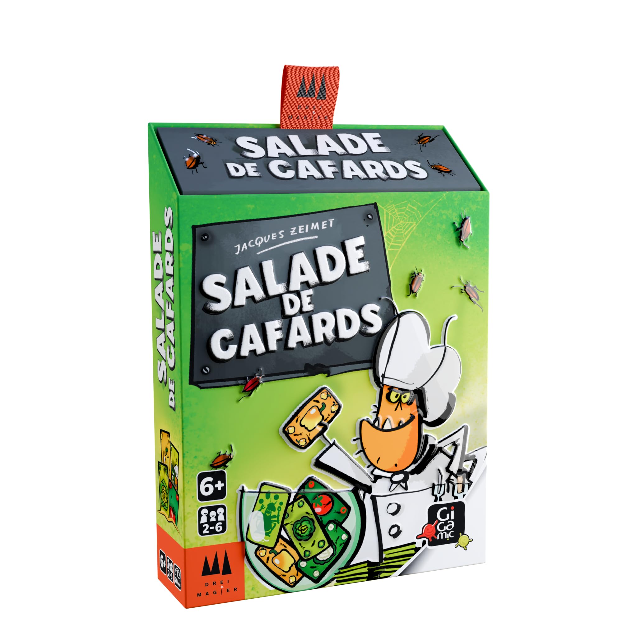 Gigamic- Jeu de Cartes-Salade de Cafards,6 ans to 99 ans, Drksal, Vert