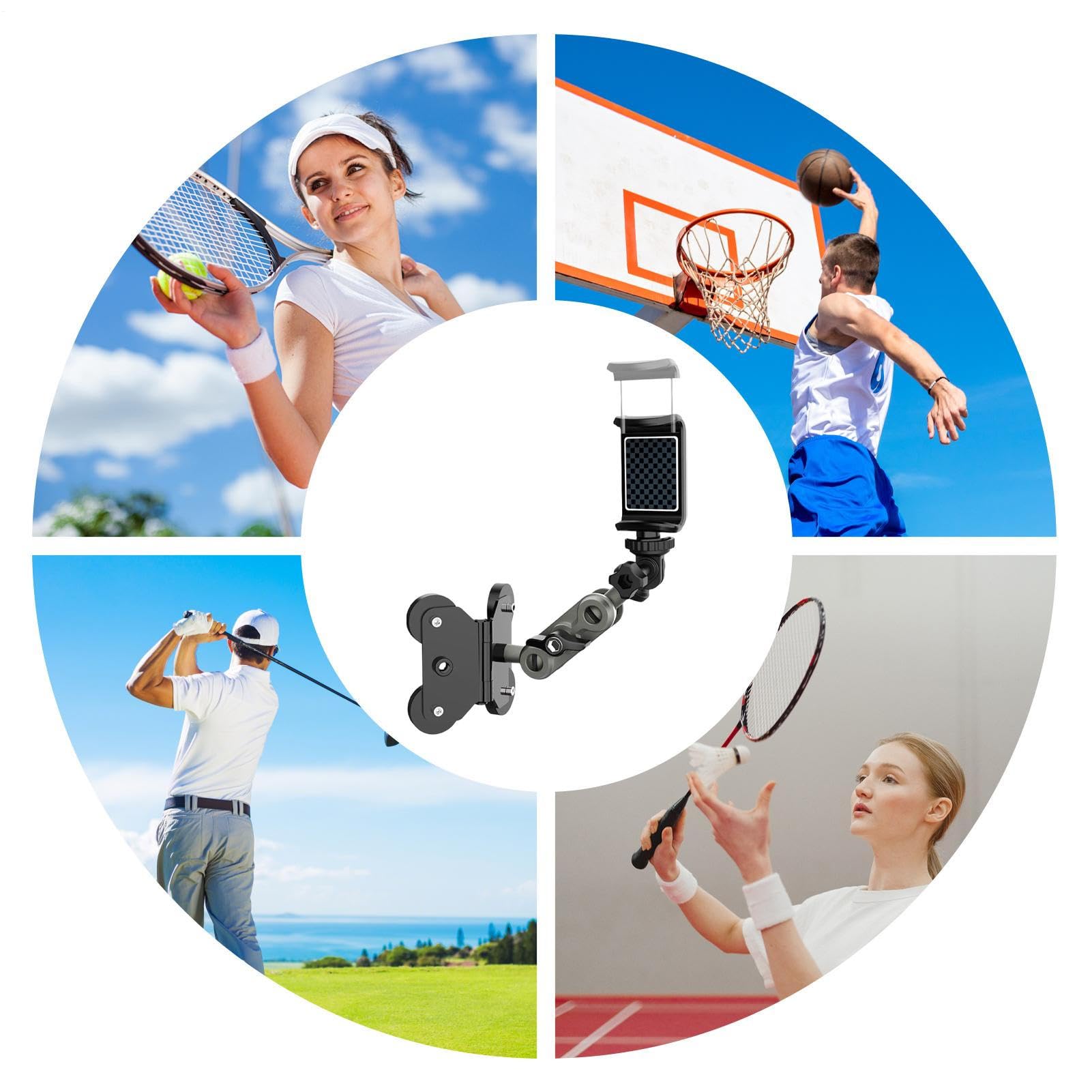 Soporte para teléfono | Cunas magnéticas portátiles para teléfonos inteligentes | Soporte para postes de valla de cámaras de acción, para grabar béisbol, tenis, sódminton, bádminton, fútbol