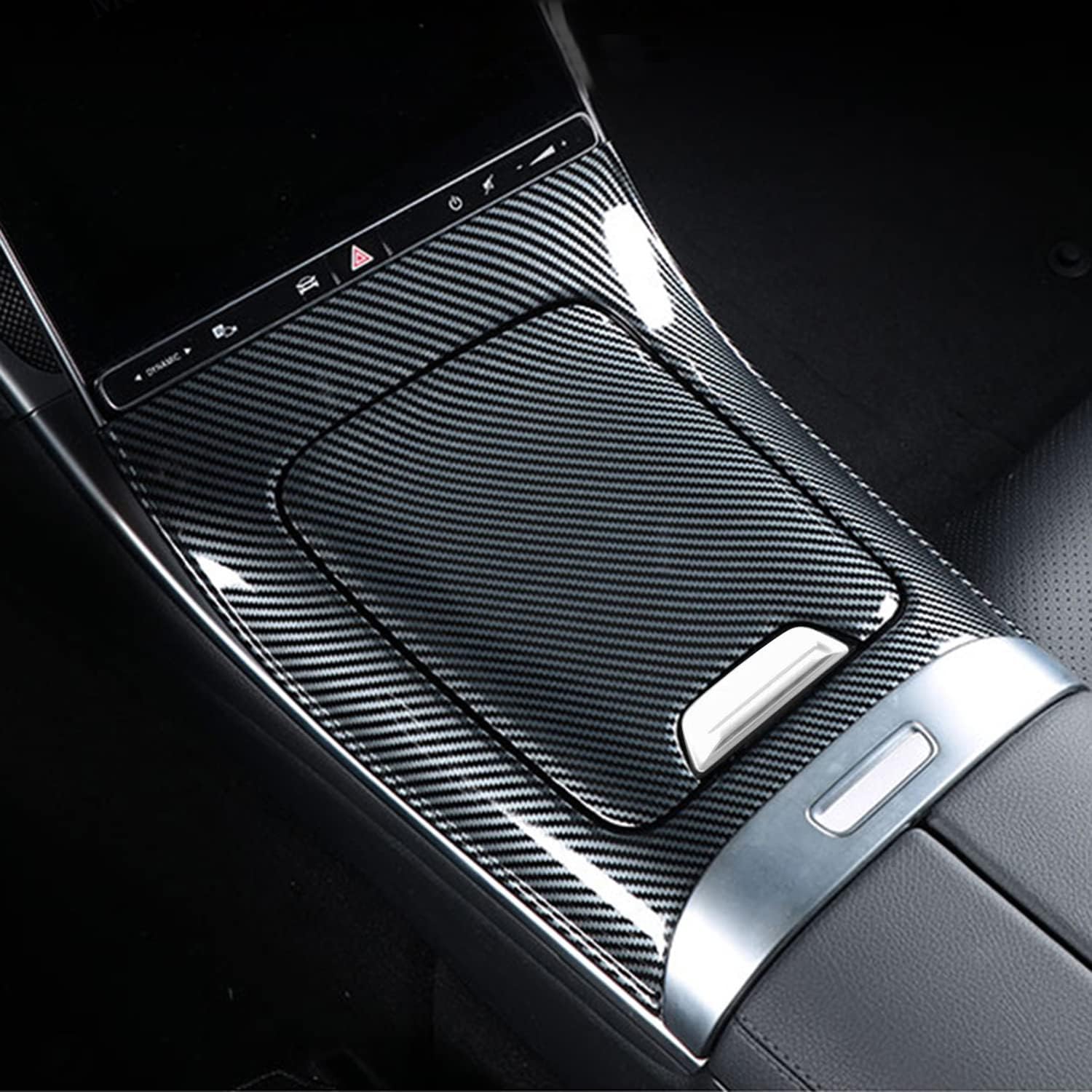 ITrims for Mercedes Benz C-Class W206 2022 2023 Accessories Gear Shift Box Panel Cover Trim Auto Styling Decoration Sticker Carbon Fiber ABS 2PCS LHD