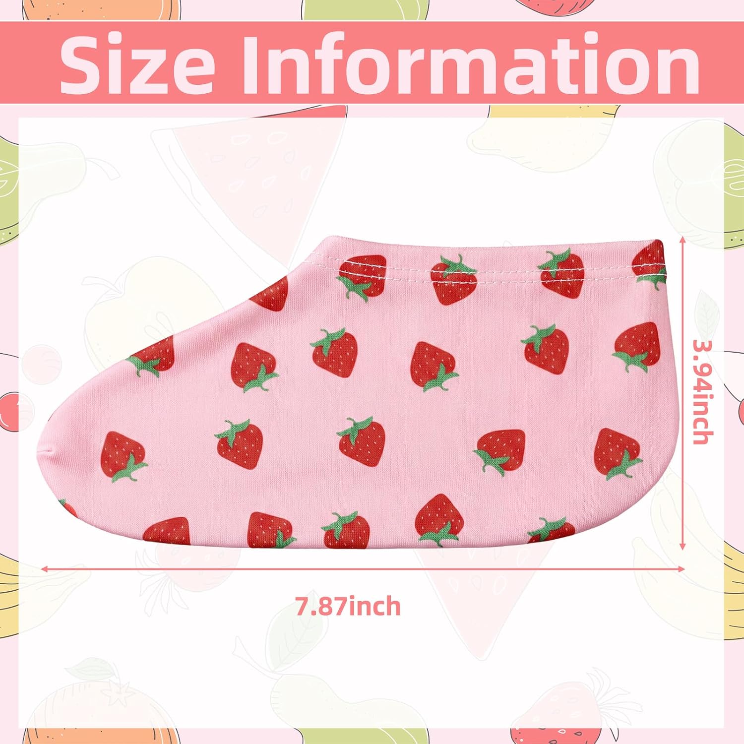 Patelai 6 Pairs Fruit Themed Moisturizing Cotton Socks Overnight for Dry Feet Spa Moisture Lotion Eczema Aloe Socks Reusable Self Care Foot Hydrating Covers for Women and Men